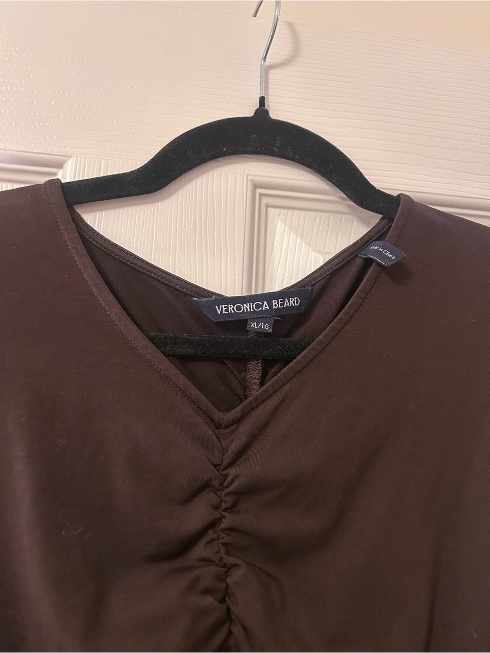 Veronica Beard Brown Ruched Sleeveless Tank Top XL - Picture 6 of 6